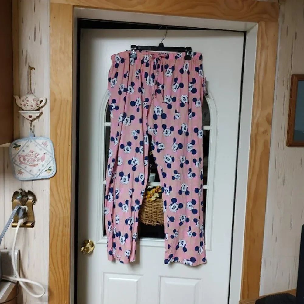 New Disney Mickey Mouse Pink Pajama Pants Size Women's 3X.